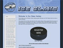 Tablet Screenshot of iceclamshockey.com